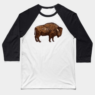 American Bison Distressed Buffalo Funny American Bison Baseball T-Shirt